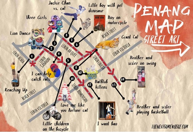 penang street art map
